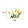 Detail showing self-adhesive tulip wall sticker dimensions 16cm x 11cm and floral patterns - Yellow Tulip Style (KG310)