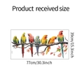Detailed dimensions 77x39cm for colorful parrot wall stickers on tree branch decal - 39*77cm (HY-F011)