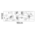 Detail view of black and white sketch daisy wall stickers measuring 30x90cm in size - 30*90cm Layout (FX-D75 Printed)