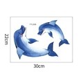 Adesivo murale delfino blu luminoso stile acquerello misura 30cm x 22cm per bambini - Stile Delfino Luminoso (YTL006 Luce Verde)