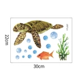 Detailed view of luminous sea turtle and seaweed wall sticker with dimensions 30x22cm - Luminous Sea Turtle (YTL007)