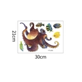 Detailed view of marine life wall stickers featuring octopus and tropical fish patterns - 21x30cm Layout/YTL005 Green Glow