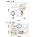 Detailed wall sticker layout size 30x90cm and finish size 87x90cm for hot air balloons - Hot Air Balloon Animals (FX-C104印) / 30cmx90cm
