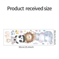 Detail view of 30x90cm cartoon animal wall decal dimensions with rabbit and panda patterns - 30cmx90cm