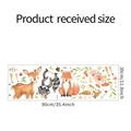 Detail view of cartoon forest animals wall sticker set including deer and fox for kids room - Forest Animal Set (FX-D218) / 30x90cm