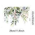 Adesivo per toilette con piante tropicali e fiori rosa, dimensioni 29x22cm - Stile Sospeso Eucalyptus Fiore Rosa (M-224)