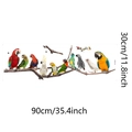 Détail du sticker mural avec perroquets colorés sur branche, taille 90x30cm - Style Perroquets Colorés Sur Branche (FX-D426)
