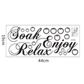 Soak Relax Enjoy badkamer muursticker met bellen decoratie formaat 44cm x 19cm - 19*44cm/SY8189