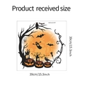 Detail van Halloween muursticker afmetingen met pompoen en spook motieven, 39cm grootte - Halloween Silhouet (halloween057)