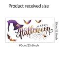 Λεπτομέρεια αυτοκόλλητου τοίχου Happy Halloween με καπέλο μάγισσας και νυχτερίδες σε 60x30cm - 30*60cm/Halloween069