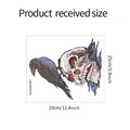 Detail of Halloween toilet sticker showing crow on skull with size measurements - 25*29cm(halloween081)