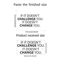 Detailed size layout of the inspirational vinyl wall sticker with motivational English quote - 30*60cm