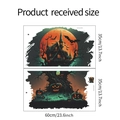 Detailansicht des Halloween Wandsticker-Sets mit Gruselschloss und Kürbis-Baumhaus - Halloween Geisterschloss Kürbis Stil (halloween068)