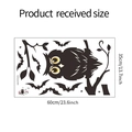 Detail view of 60x35cm Halloween wall stickers featuring owl and bats silhouettes - Owl And Bat Style (halloween054)