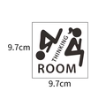 Quadratischer Thinking Room WC-Aufkleber mit den Maßen 9,7cm x 9,7cm in Schwarz - Stil FX42 Ohne Tasche / 9.7*9.7cm Layout