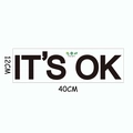 Detailansicht des 12x40cm IT'S OK PVC Wandtattoos mit Materialangaben und Abmessungen - IT'S OK Buchstaben / 12*40cm