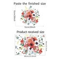 Détail de stickers muraux floraux avec dimensions et texture de pivoine aquarelle - Mise en page 40x40cm / Style Floral Aquarelle (FX64206)