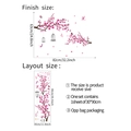 Detail showing layout and dimensions of pink cherry blossom and birdcage wall stickers - 30*90cm/FX-D147 Style