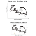 Detailed size chart for Salle de Bain wall sticker with shower faucet and spray graphic - French Salle de Bain Style (FX-F73印)