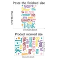 Detailed dimensions of colorful inspirational wall stickers with sun and stars - 40x60cm
