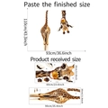 Détail de la disposition du sticker mural girafe et de la taille finale assemblée - 30 X 60 Cm + 30 X 90 Cm