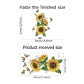 Detaillierte Größenübersicht für Sonnenblumen-Wandaufkleber mit Layout-Abmessungen - 30*60cm