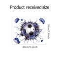 Detailansicht des 3D-Fußball-Wandtattoos mit Maßen von 23 cm x 20 cm auf weißem Grund - 20*23CM