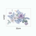 Detail von lila Rosen und Lavendel Wandtattoo mit Maßen von 32cm x 23cm für Deko - Lila Blumen-Stil (M-183印)
