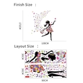 Details zur Layout- und Fertiggröße für Wandtattoo mit Mädchen und bunten Schmetterlingen - 30x90cm Schmetterling Mädchen Stil (花蝴蝶女孩印)