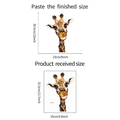 Tableau de tailles détaillé montrant la mise en page et les dimensions du sticker girafe - 25*32cm
