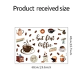 Detail of vintage coffee wall decals with sketches and slogans for home decor - 40*60cm/DZ1382