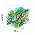 Adesivo murale tartaruga marina ad acquerello dettagliato con misure 26,5x29 cm - 26.5x29cm (M-184 Stampato)