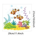 Vista detallada de pegatinas de pared de pez payaso y coral para habitación infantil con medidas - 27*29cm/M-277