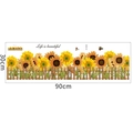 Detail view of sunflower fence wall decal with Life is Beautiful text size 30x90cm - Sunflower Fence Style (MG93-34印) / 30x90cm