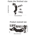 Basketball boy wall decal silhouette with Ball is Life slogan for bedroom decor - Large Style (FX1213)