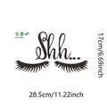 Detailed size specifications for eyelash wall decals with Shh text measurement 28.5x17cm - Eyelashes Shh Style (FX1091)