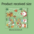 Details der Weihnachtsfensteraufkleber mit Größen von Weihnachtsmann und Rentier - 29x60cm