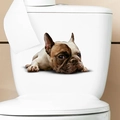 3D realistic French Bulldog toilet sticker for bathroom home wall decoration stickers - French Bulldog Lying Down (FX09)