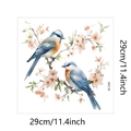 Vinilo decorativo de aves en ramas de cerezo rosa, tamaño 29cm modelo M-298 - Diseño de 29*29cm/M-298