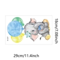 Cartoon elephant with balloons wall sticker detail showing size 29x18cm for home decor - 18*29cm/M-287