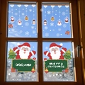 Statische Fensteraufkleber mit Weihnachtsmann und Schneeflocken für festliche Glasdekoration - Statischer UV-Stil (SDJD027)