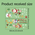 Flache Darstellung der Weihnachtsaufkleber mit Weihnachtsmann-, Schneemann- und Rentier-Motiven - 29x60cm