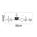 Detail view of heartbeat coffee wall decal measuring 60cm by 25cm for cafe decor - 25*60cm Layout (DZ796)