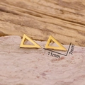 Minimalistische gouden geometrische driehoek oorbellen 11mm x 7mm roestvrij staal - Driehoek Vorm Goud