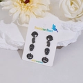 Set of 4 stainless steel Halloween studs featuring ghost bat skull and pumpkin designs - 4 Pairs Set / Black