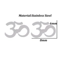 Boucles d'oreilles puces Om en acier inoxydable argenté pour femmes, tailles 6mm et 8mm - Symbole Om / Couleur Argent - Symbole Om (Couleur Acier 010)