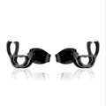 Boucles d'oreilles stéthoscope cœur noir uniques en acier inoxydable durable - Style Stéthoscope Cœur / Noir