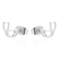 Boucles d'oreilles stéthoscope battement de coeur en acier inoxydable argent poli - Style Stéthoscope Cœur / Acier