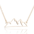 Minimalist stainless steel mountain peak pendant necklace with elegant hollow design - Gold