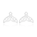 Silver hollow fish tail charm earrings for girls featuring a minimalist animal design - Whale Tail (199) / Steel